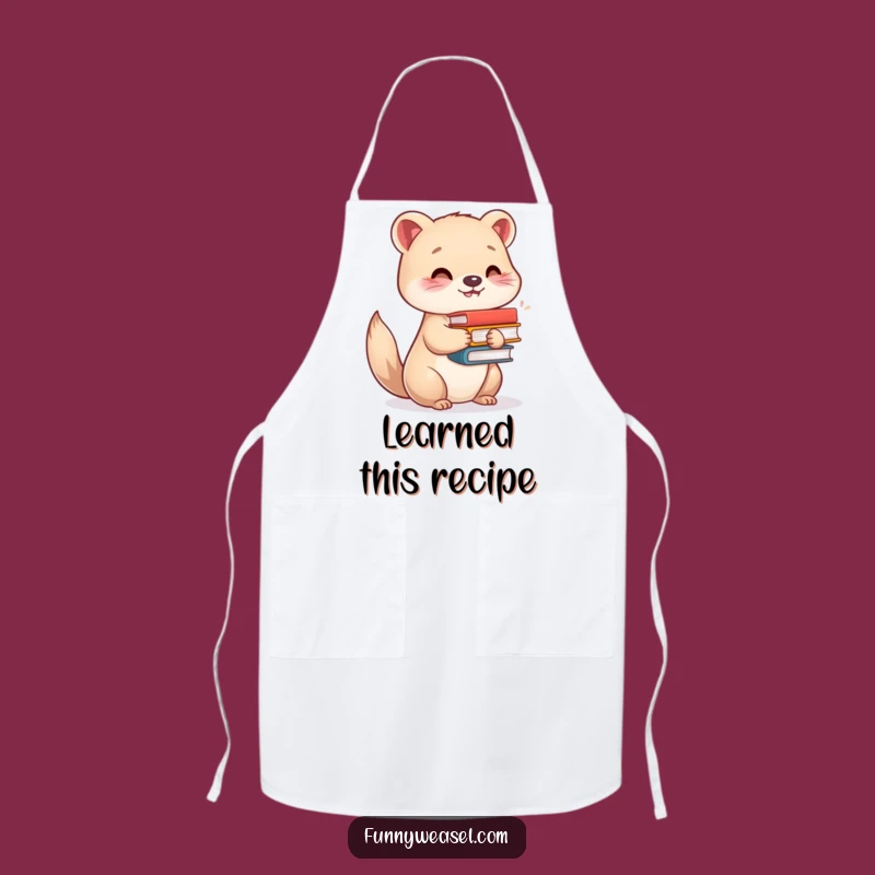 Funny Weasel Chef Apron: A Humorous Kitchen Gift for Bookish Cooks