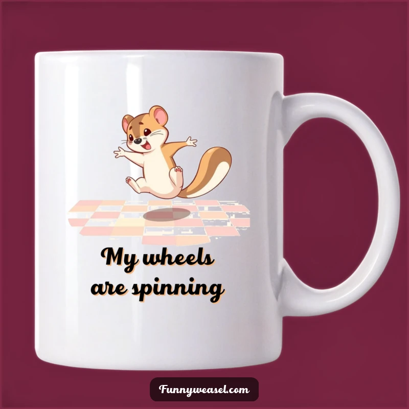 Funny Weasel Cartwheel Mug: Hilarious Action Gift for Weasel Lovers