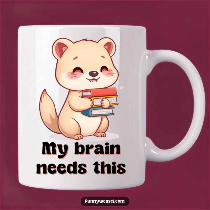 Funny Bookworm Weasel Mug: Ideal Gift for Avid Readers Who Love a Laugh