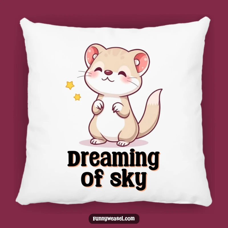 Funny Star-Tossing Weasel Pillow: Cozy Dreams and Humorous Comfort Gift