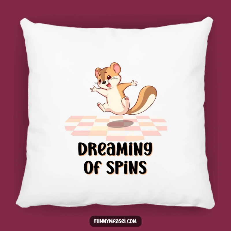 Funny Weasel Cartwheel Pillow: Soft Comedic Comfort Gift