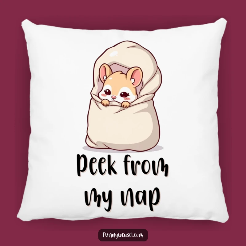 Funny Weasel Stash Pillow: Cozy Comfort with a Secret Gift