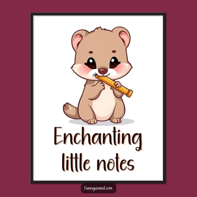 Funny Weasel Music Digital Art: Instant Humorous Decor for Music Lovers