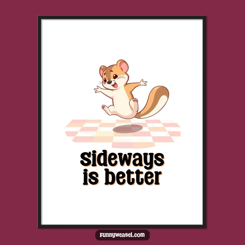 Funny Weasel Cartwheel Digital Art: Instant Comedic Joy Download