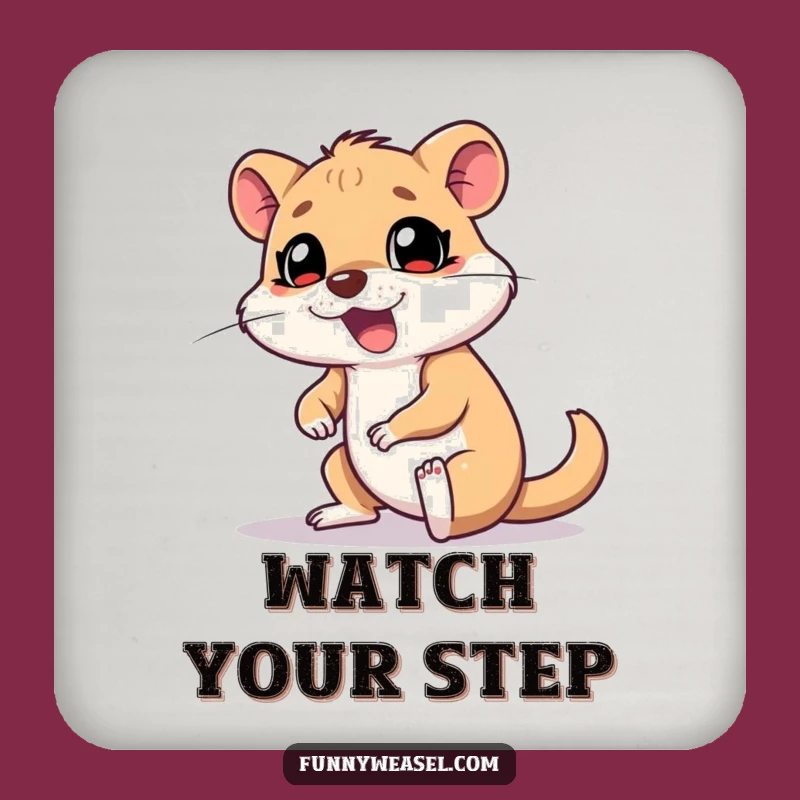 Funny Weasel Trip Coaster: Protect Drinks with a Laugh Gift