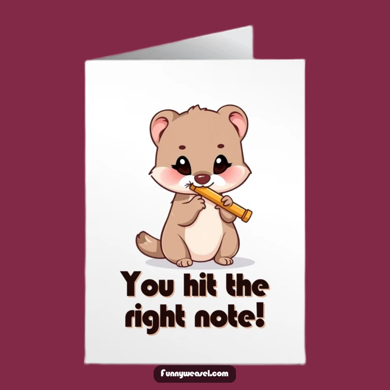 Free Printable Congrats Card: Weasel's Tune of Success, Downloadable Gift