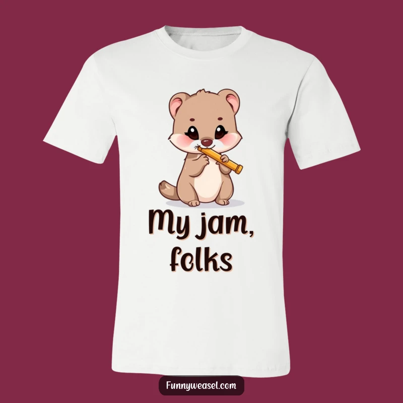 Funny Playing Weasel T-Shirt: Express Your Musical Humor with Style