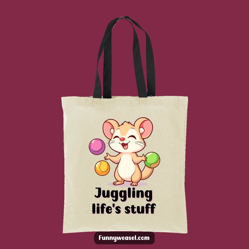Funny Juggling Weasel Tote Bag: Carry Your Tricks Anywhere Gift